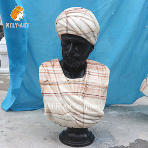 Sculpture de tête en <span class=keywords><strong>marbre</strong></span> noir naturel, <span class=keywords><strong>buste</strong></span> masculin, classique, grande taille, décoration de la maison, offre spéciale - Product Image 6
