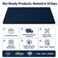 Tapis anti-dérapant absorbant en PVC écologique Tigerwings pour bars à boissons sans déversement, fêtes et mariages