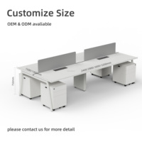 Bureau de travail modulaire moderne pour cadres avec montage facile, lampe intégrée et rangement, bureau informatique en bois pour personnel et atelier