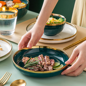 Set di Stoviglie in Ceramica di Lusso per Hotel e Ristoranti, Piatto Verde Phnom Penh Riutilizzabile e Ciotola per Zuppa - Product Image 4