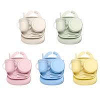 Ensemble de dix bols de voyage anti-déversement personnalisables pour bébé, assiettes en silicone de qualité alimentaire avec ventouse, écologiques