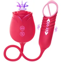 Doppelseitiger Rosen-G-Punkt- & Klitoris-Nippel-Vibrator mit 10 Geschwindigkeiten, Analstimulation, USB-wiederaufladbar, wasserdicht für Frauen & Paare