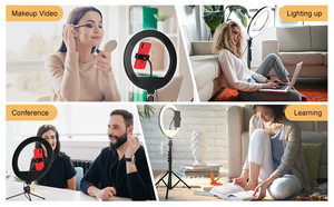 Anillo de luz Led con trípode para estudio fotográfico, lámpara de luz Led con soporte para teléfono móvil, transmisión en vivo, maquillaje y fotografía - Product Image 6