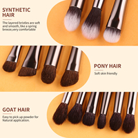 Lot de 18 pinceaux professionnels pour fard à paupières à poils naturels, manche en bois, pour maquillage visage, correcteur et sourcils, marque privée
