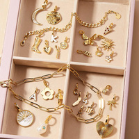 LUCKYJIU Bijoutiers Personnalisés Breloques et Pendentifs DIY en Acier Inoxydable Plaqué Or 18K Sans Ternissement Imperméables Vente en Gros