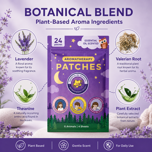 Parches Orgánicos para Dormir con Aceite Esencial de Lavanda Calmante, Adhesivos, Ayuda para Dormir para Niños, Ingredientes Naturales, No Tóxicos, Sin Fármacos, 24 Parches - Product Image 4
