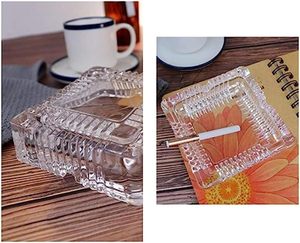 Posacenere in Vetro Trasparente Premium, Resistente al Calore, con Supporto per Sigarette, per <span class=keywords><strong>Casa</strong></span> e Bar - Product Image 4