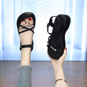 0516 printemps et été chaussures romaines femmes nouvelle plate-forme chaussures mode ensemble pieds sandales décontractées - Product Image 4