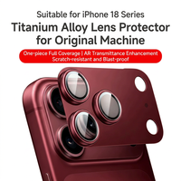 Protecteur d'objectif d'appareil photo en alliage d'aluminium avec revêtement AR et AF pour iPhone 18 Pro, anneau métallique anti-reflet