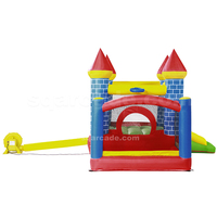 Nuevos juguetes inflables para niños al aire libre multicolor Songfa, Tobogán grande, trampolín travieso con castillo duradero