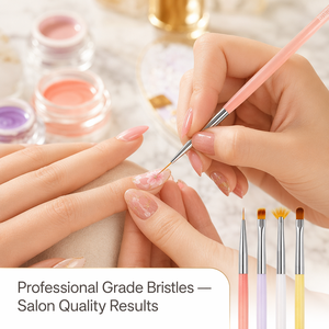7Pcs Metal Handle Nail Liner Brush <b>Set</b> <b>Crimped</b> Flat Oval Nylon Tips for Salon Gel Manicure - Product Image 4