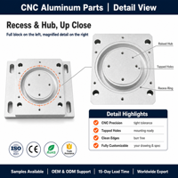 Ensemble de pièces en aluminium usinées CNC sur mesure, plaques carrées à 3x3 trous, plaques de montage encastrées pour l'automatisation OEM ODM