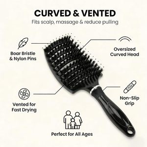 Herramienta Profesional de Peluquería, Peine para Masaje del Cuero Cabelludo, Cepillo para Desenredar Cabello Rizado Húmedo o Seco para Mujeres - Product Image 3