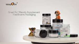 Haute qualité médecine Capsule poudre pot 250ml rond noir pharmacie verre supplément pot rond papier cadeau boîte vis couvercle en plastique - Product Image 2