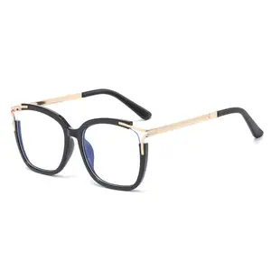 Модные металлические квадратные очки TR90, дизайнерские синие очки с защитой от синего света, компьютерные очки для защиты глаз