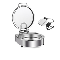 Chauffe-Plats Buffet 6L en Acier Inoxydable à Circulation d'Eau Chaude, Contrôle Tactile Numérique Intelligent, 30-90°C, Économie d'Énergie 12 Heures