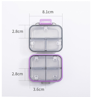 Logo personnalisé Mignon Portable Boîte à pilules en silicone à 7 compartiments Mini Hebdomadaire Médecine Organisateur Cas Personnalisable PP Cas