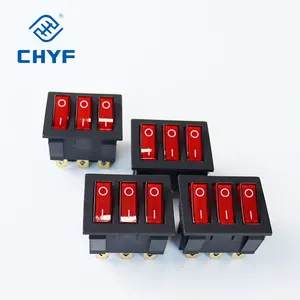 CHYF-Cabezal cuadrado de cabeza redonda KCD9, interruptor basculante para casa, iluminado, 3 pines, On/Off, accesorios impermeables para barco, 12v