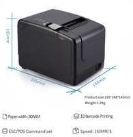 Impresora térmica de recibos de escritorio MJ8090 de 80mm con USB/RS232/BT/LAN/Blue Tooth/WiFi opcional para 2 compradores