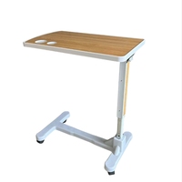 Table de chevet d'hôpital portable Équipement de mobilier en métal en plastique avec fonction surélévation/abaissement pour une utilisation avec des lits d'hôpital
