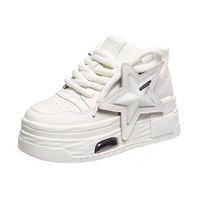 Nuovissime Scarpe Casual Trendy con Pentagramma, Sneakers Bianche alla Moda con Suola Spessa e Rialzata, Scarpe Sportive da Donna per il Tempo Libero