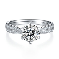 Bague de fiançailles en Moissanite et or blanc pour la saint-valentin, 2 3ct, nouvelle collection 1.5