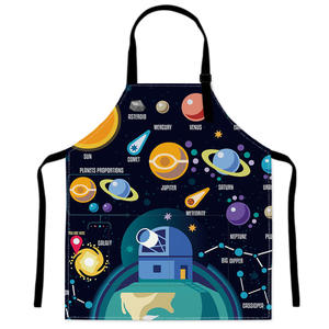 Delantal de cocina con diseño cósmico, ajuste de hebilla de bolsillo de doble capa para chefs de barbacoa, delantal de trabajo - Product Image 5