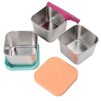 6oz En Acier Inoxydable Enfants Boîte À Lunch Étanche Alimentaire Salade Snack Conteneur Tremper Sauce Tasse avec Couvercles En Silicone