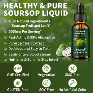 Extrait de corossol de haute qualité en marque privée, boisson en gouttes, protège les cellules des dommages, soutient les antioxydants et stimule le système immunitaire. - Product Image 3