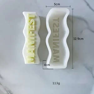 MHC nombre personalizado 3D forma de onda manifiesto letras vela moldes goma de silicona Bougie texto diseño De Velas vela molde Silicona