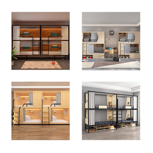 Cama litera con diseño de cápsula, moderna, de madera, para 2 niños, cama litera tamaño queen para adultos, muebles para dormitorio infantil que ahorran espacio - Product Image 4