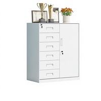 Armoire à dossiers en acier avec 4 tiroirs, serrure ignifuge, rangement de bureau bas, organisateur de documents d'archives, design simple et épaissi