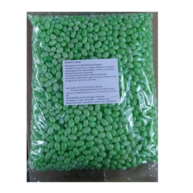 Jelly Beans chino Fabricante de dulces Venta directa OEM a granel de alta calidad Green Apple Jelly beans Candy