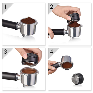 51mm 53mm 58.35mm Walnut Wood Cap Gravitational Force Stainless Steel Portable Espresso Coffee <b>Tamper</b> and Distributor - Product Image 4