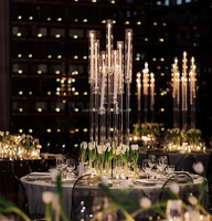 8 Tête 108cm Acrylique Bougeoir Grand Acrylique Candélabre Titulaire De Mariage Décoration Table Centre De Table Fleur Stand Candélabre