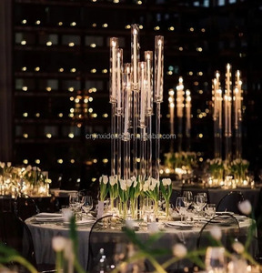 Portacandele in acrilico alto 8 capi 108cm in acrilico porta candelabri decorazione di nozze tavolo centrotavola fioriera candelabro - Product Image 5