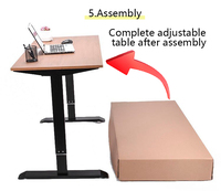 Bureau de levage électrique à moteur unique, hauteur debout, cadre de bureau réglable avec boîte de commande et ordinateur portable