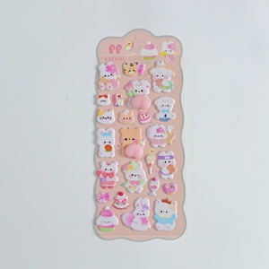 Adesivi 3D Morbidi e Carini per Decorazione Cover Telefono, Forma di Cucciolo di Coniglio o Orso, Antistress e Rilassanti - Product Image 6