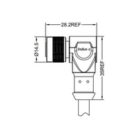 Connecteur de câble moulé mâle-femelle à angle droit M12 3-17 broches 250V étanche IP67 isolé PVC avec blindage PUR
