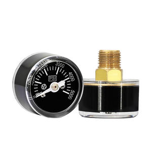 5000Psi 고압 미니 압력계 화이트 니들 압력 게이지 황동 연결부 포함 - Product Image 3
