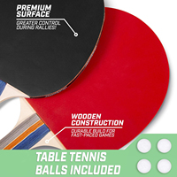 Ensemble de jeu de tennis de table de taille moyenne, jeu de tennis de table portable d'intérieur/extérieur avec filet, 2 raquettes de tennis de table et 4 balles