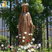 Vente en gros de sculpture de vierge marie en cuivre grandeur nature statue de mère marie en bronze à vendre