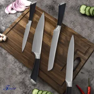 Fulwin kitchen knives customized 5pcs kitchen knife set with stainless steel block colour knife