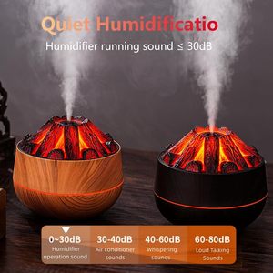 Nuevo Humidificador con Efecto de Fuego de Carbón, Capacidad de 300 ml, Alimentado por USB, Portátil para Uso Doméstico en Mesa, con Función de Pulverización - Product Image 4