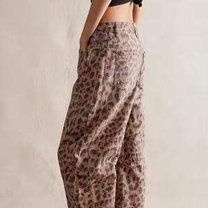 Jeans Anchos con Estampado de Leopardo, Estilo Hip-Hop, Personalizados, Tallas Grandes, Cintura Media, Corte Holgado, Nueva Llegada, Alta Calidad - Product Image 3