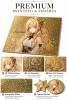 Papan Shikishi Anime Premium SZ Custom dengan Foil Emas Holografik, Papan Seni Manga Koleksi, Dekorasi Dinding, Merchandise