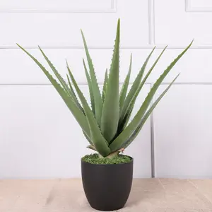 Newest plastic artificial aloe potted plant real touch bonsai out door decor