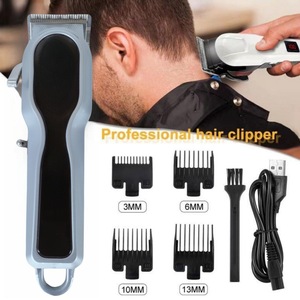 Tondeuse à cheveux professionnelle avec écran LCD, lames rechargeables en acier inoxydable pour hommes, usage en salon de coiffure - Product Image 1