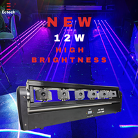 Лазерная балка Ectech 12W RGB Fat Beam с 6 лучами и подвижной головкой, управление DMX512, класс защиты IP33, для профессионального DJ-освещения на сцене и в клубах