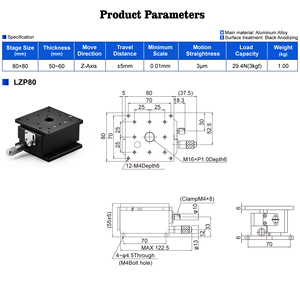 Yatay Z ekseni kaldırma sahne mikrometre kafaları çapraz silindir kılavuzu lineer blok hassas kamera hizalama yarı iletken - Product Image 3